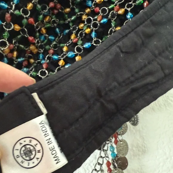 Coin Beads Belly Dancing Bra Halter Festival Rave Medium - Picture 5 of 5